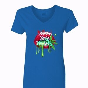 Womens V Kneck Graphic Tee